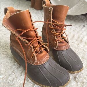 L.L. Bean Women's Tan and Gray Winter Boots